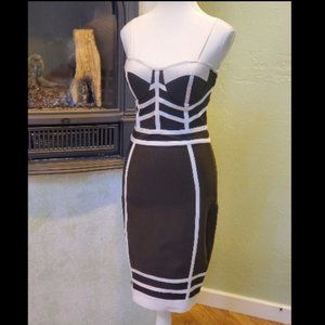 Venus Black and White Bodycon Dress